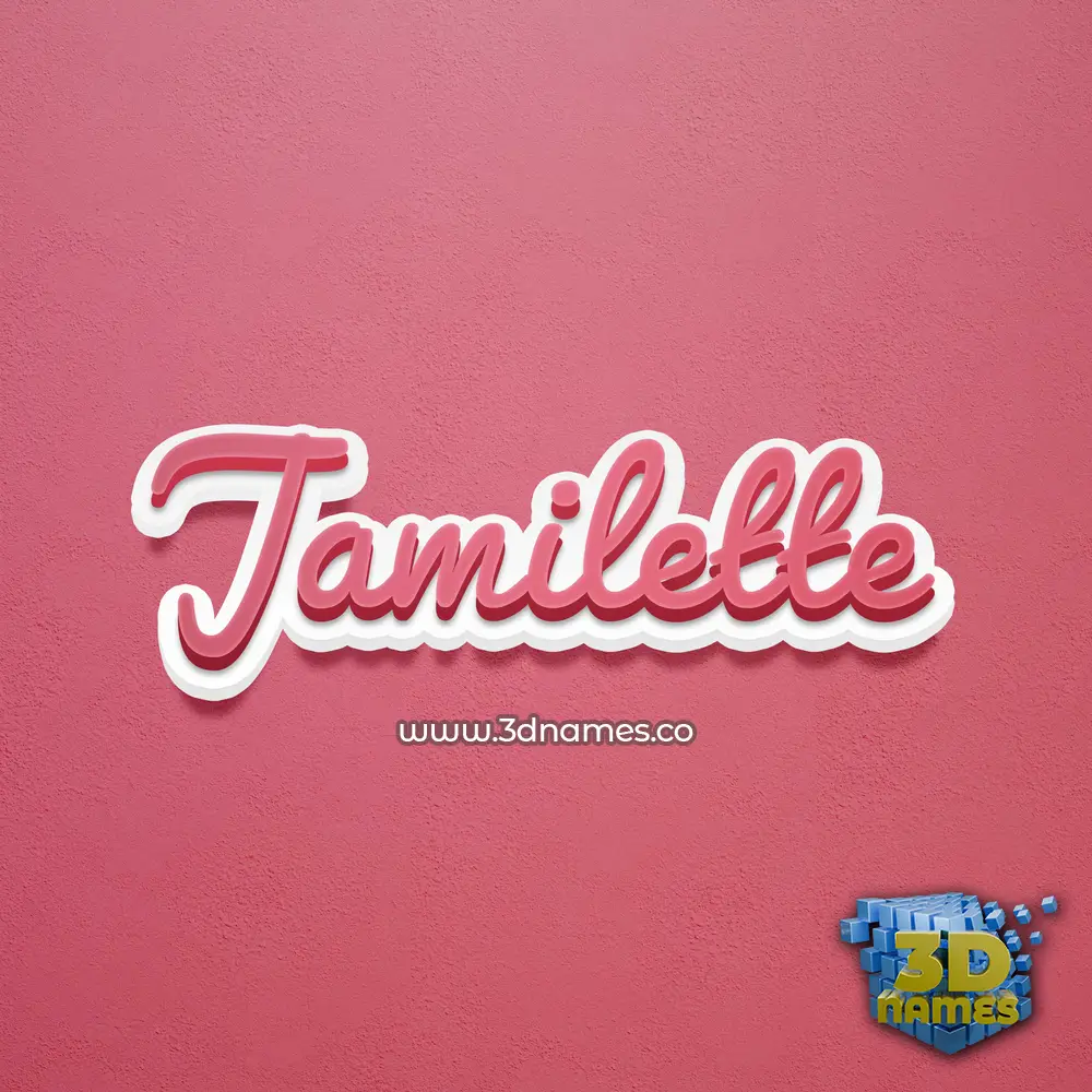 jamilette in Red Scribble style - 3D name wallpaper