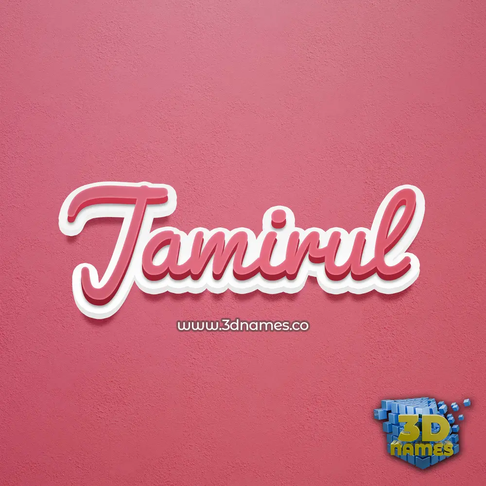 jamirul in Red Scribble style - 3D name wallpaper