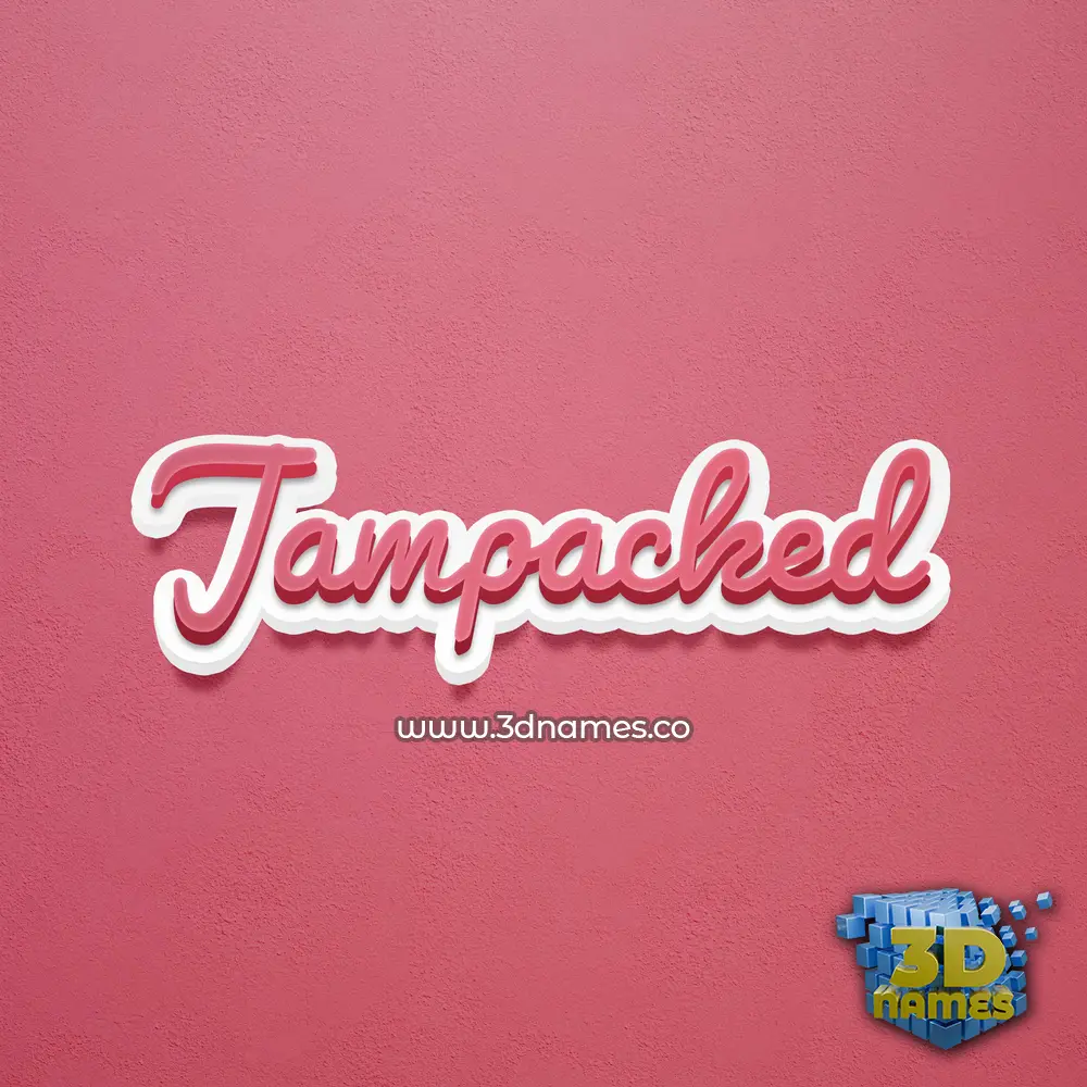 jampacked in Red Scribble style - 3D name wallpaper