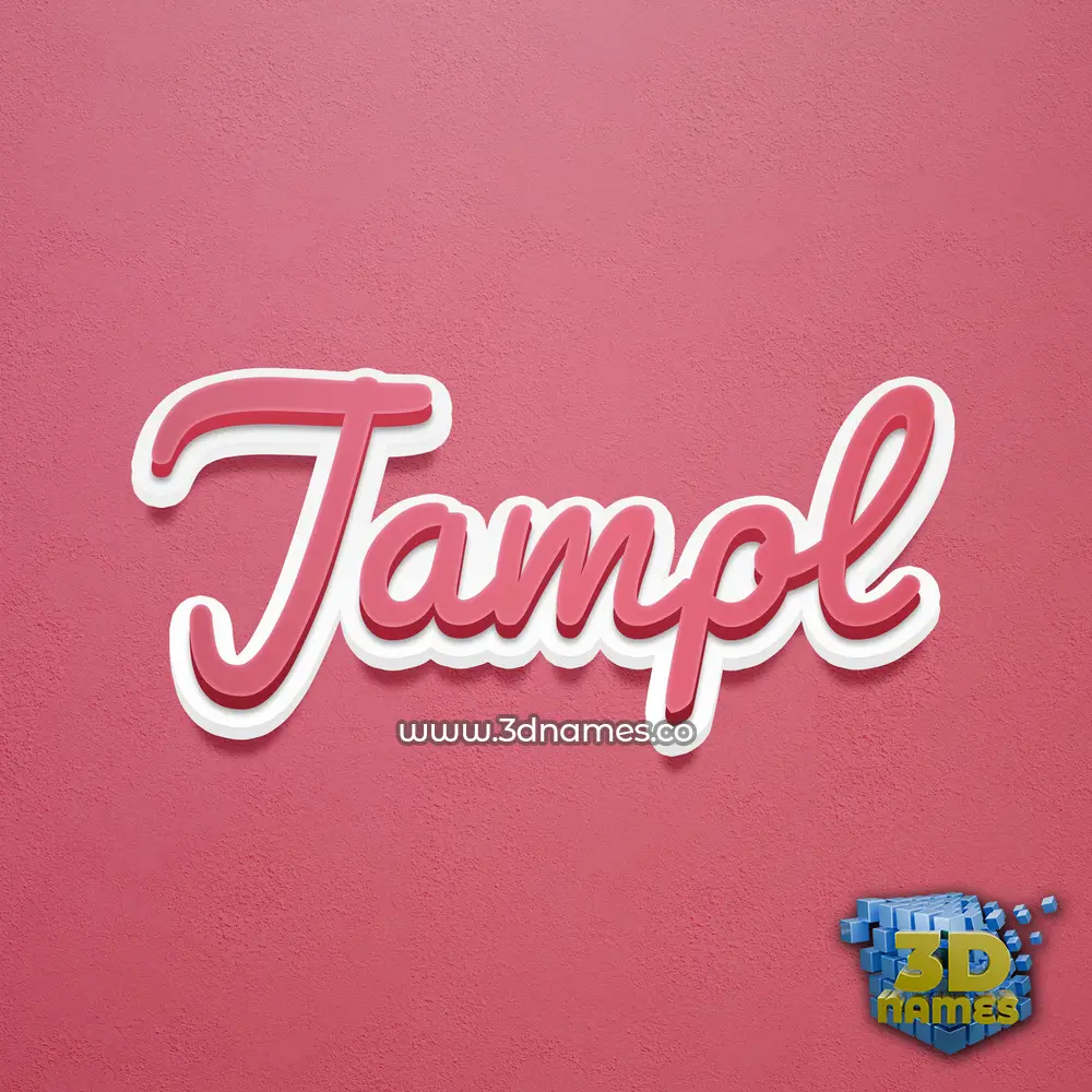 jampl in Red Scribble style - 3D name wallpaper