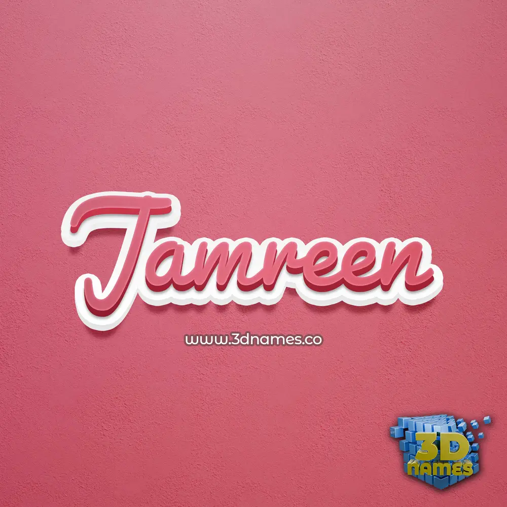 jamreen in Red Scribble style - 3D name wallpaper