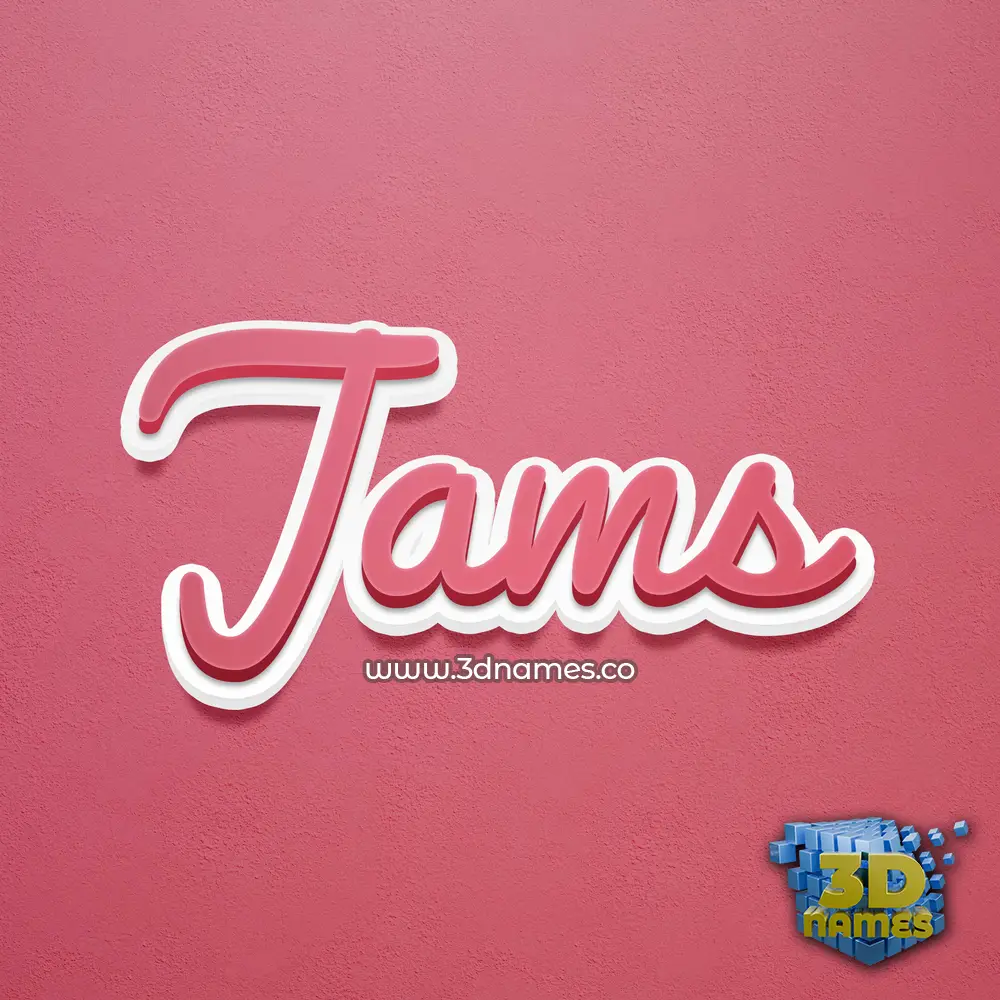 jams in Red Scribble style - 3D name wallpaper