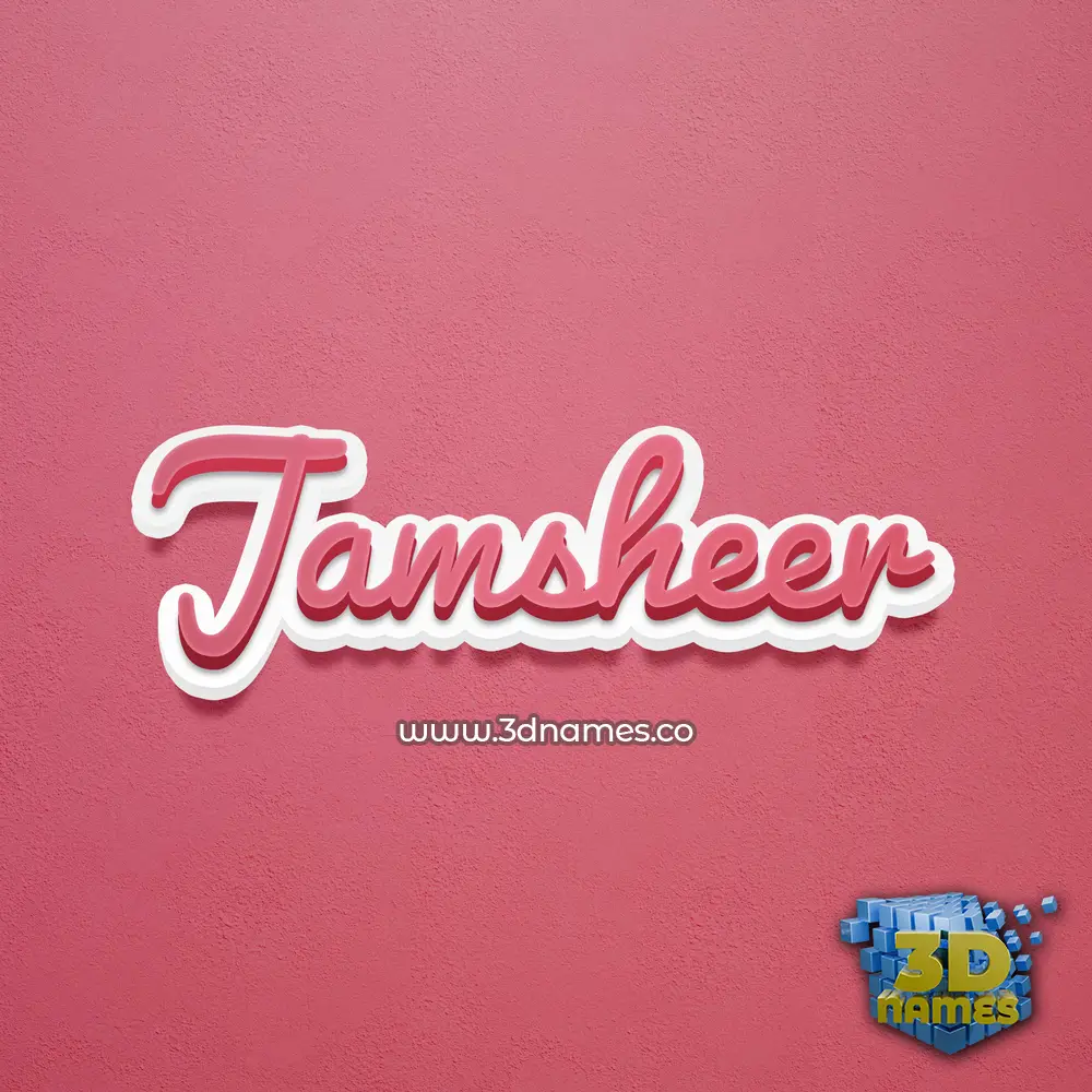 jamsheer in Red Scribble style - 3D name wallpaper