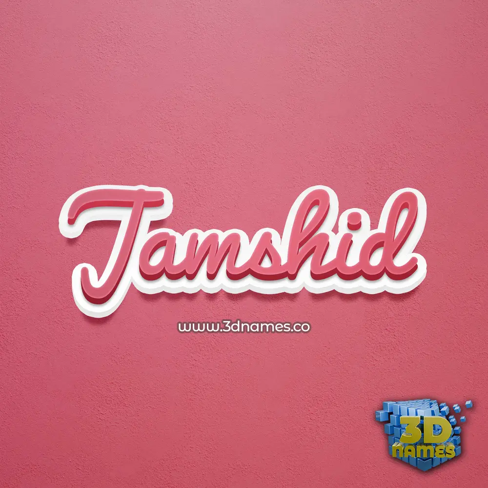 jamshid in Red Scribble style - 3D name wallpaper