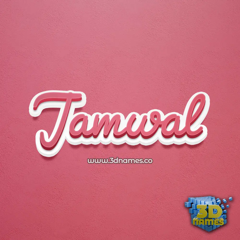 jamwal in Red Scribble style - 3D name wallpaper