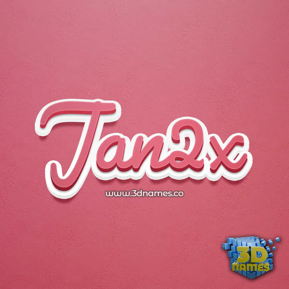jan2x in Red Scribble style - 3D name wallpaper