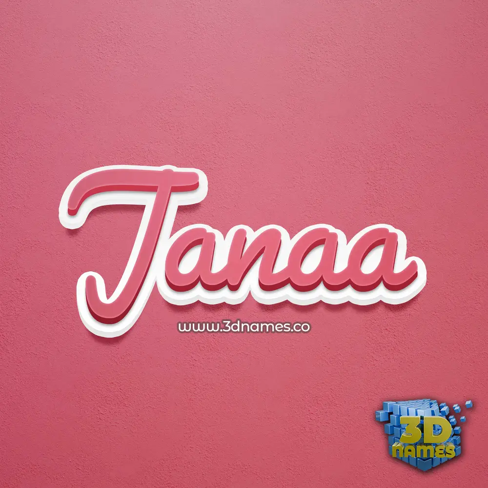 janaa in Red Scribble style - 3D name wallpaper