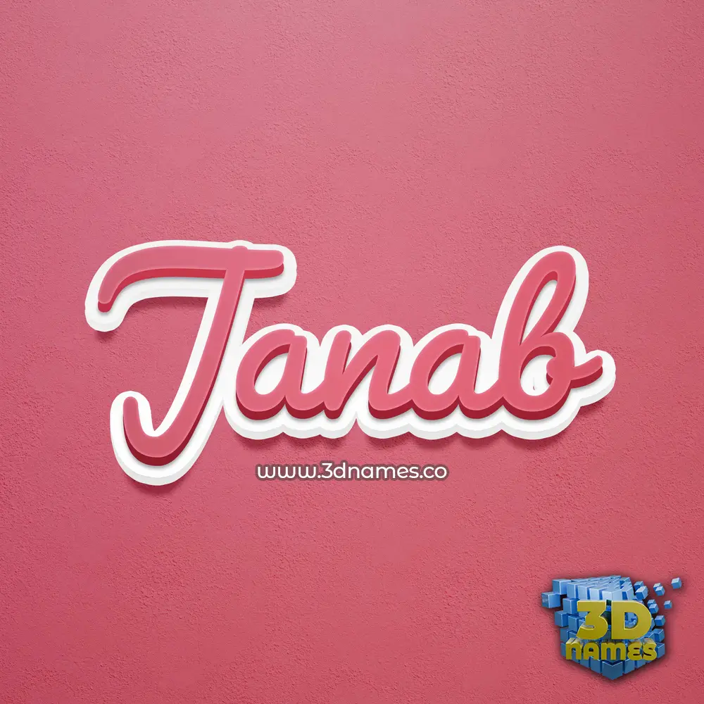 janab in Red Scribble style - 3D name wallpaper