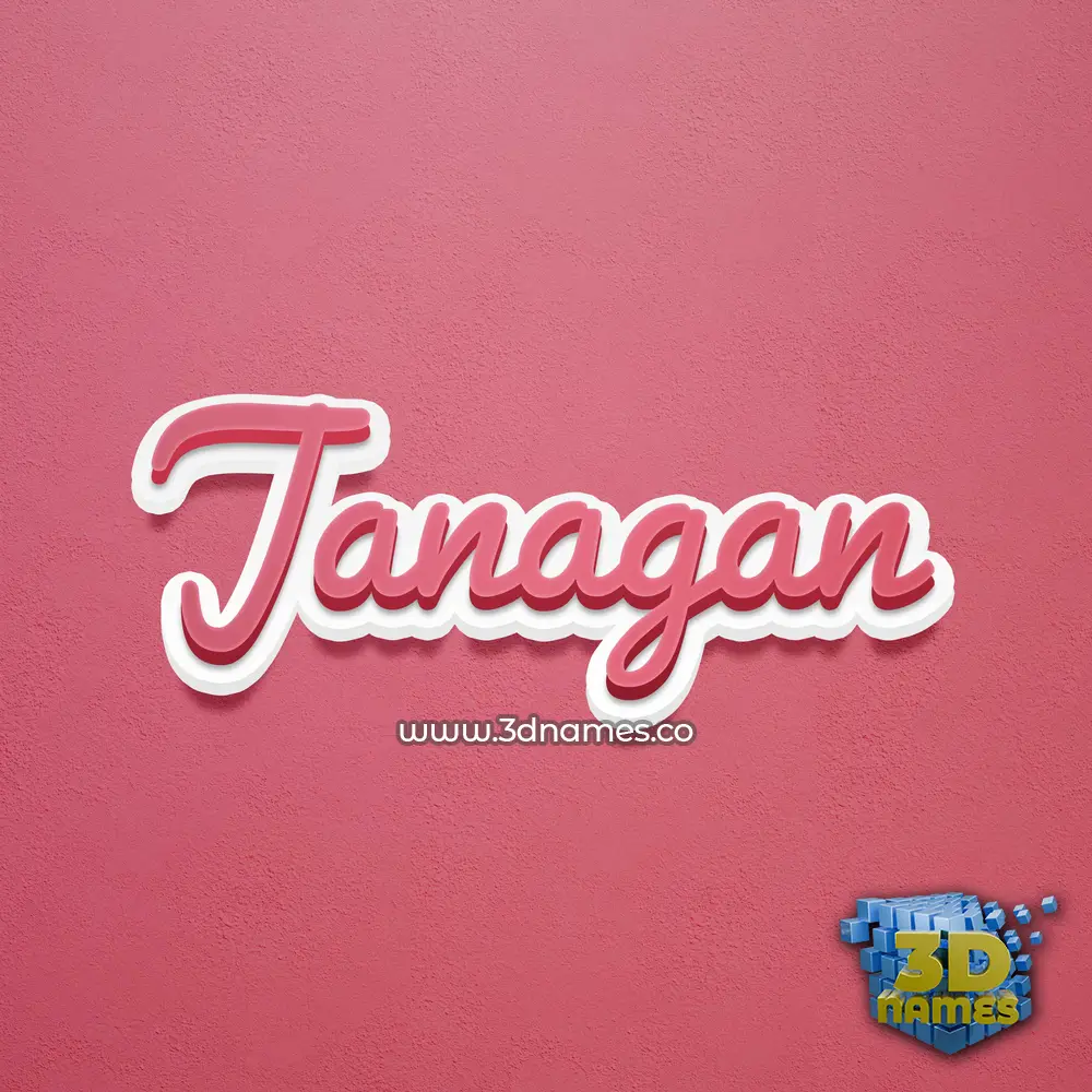 janagan in Red Scribble style - 3D name wallpaper