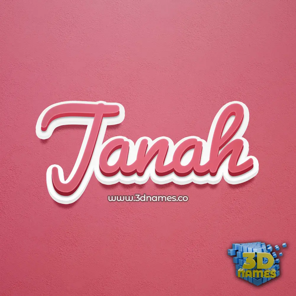 janah in Red Scribble style - 3D name wallpaper