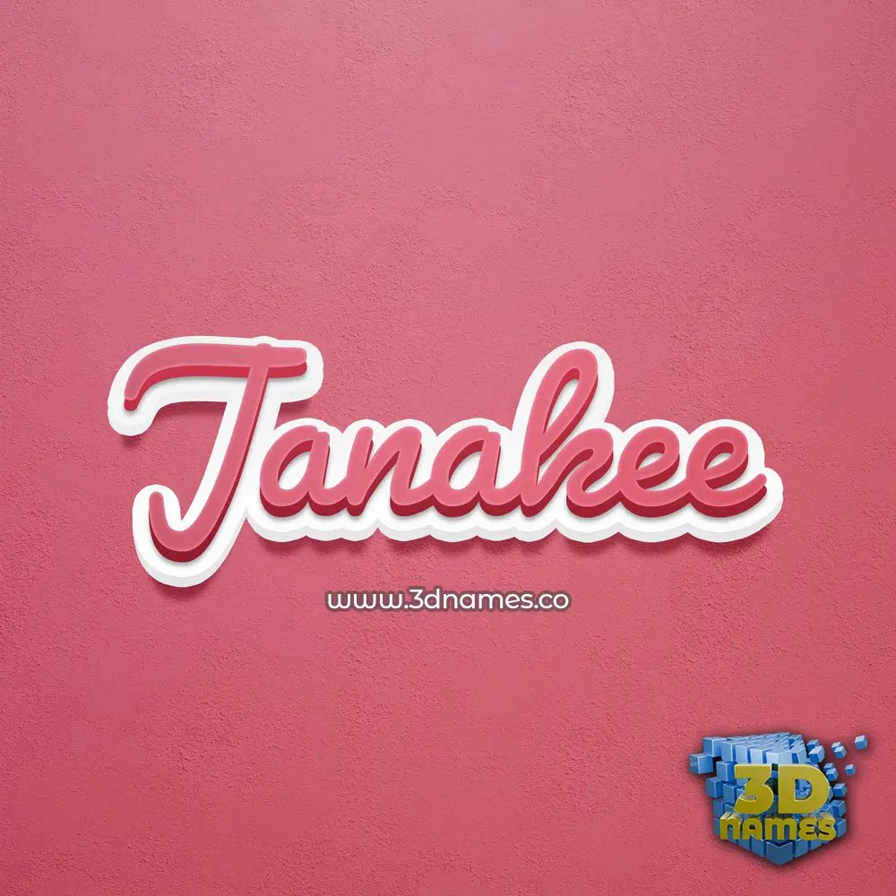 janakee in Red Scribble style - 3D name wallpaper
