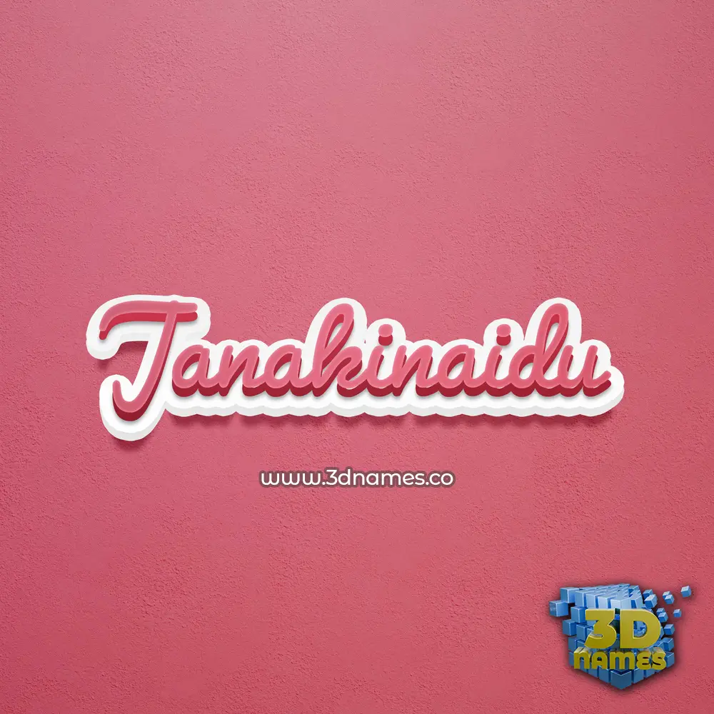 janakinaidu in Red Scribble style - 3D name wallpaper