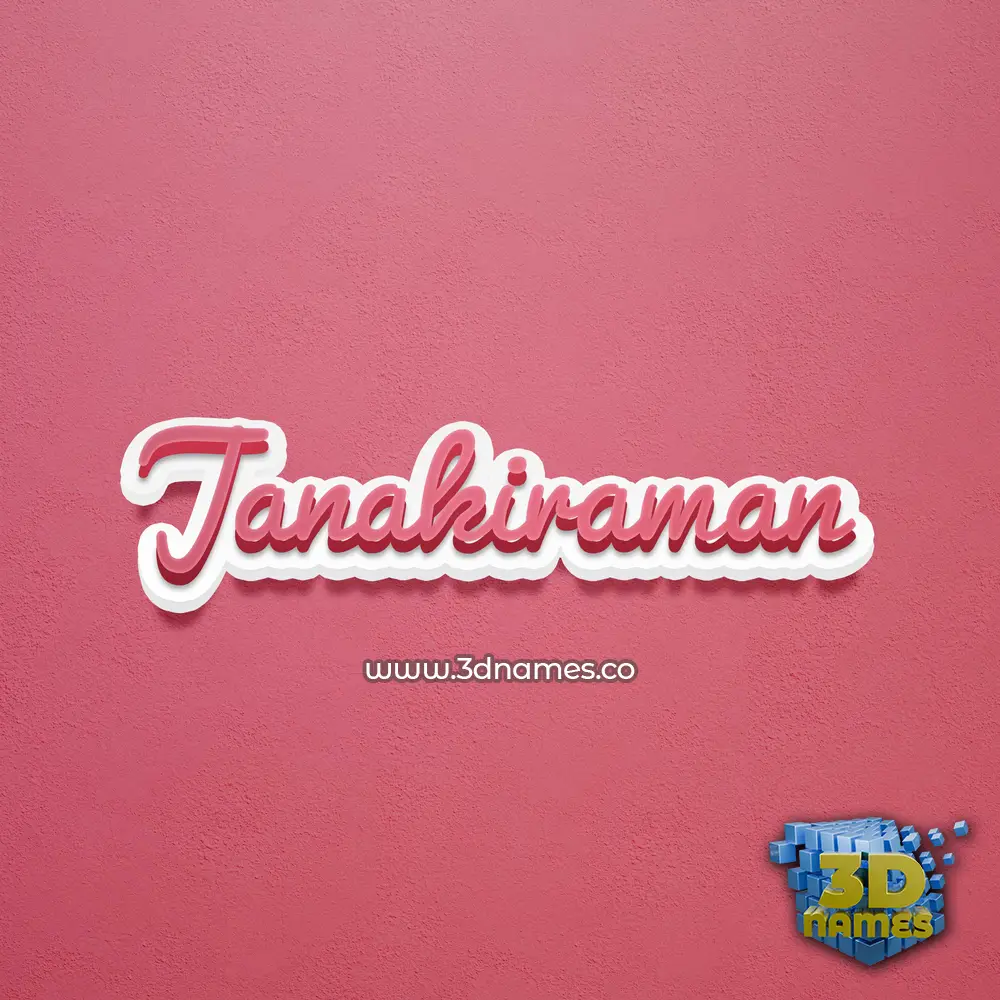 janakiraman in Red Scribble style - 3D name wallpaper