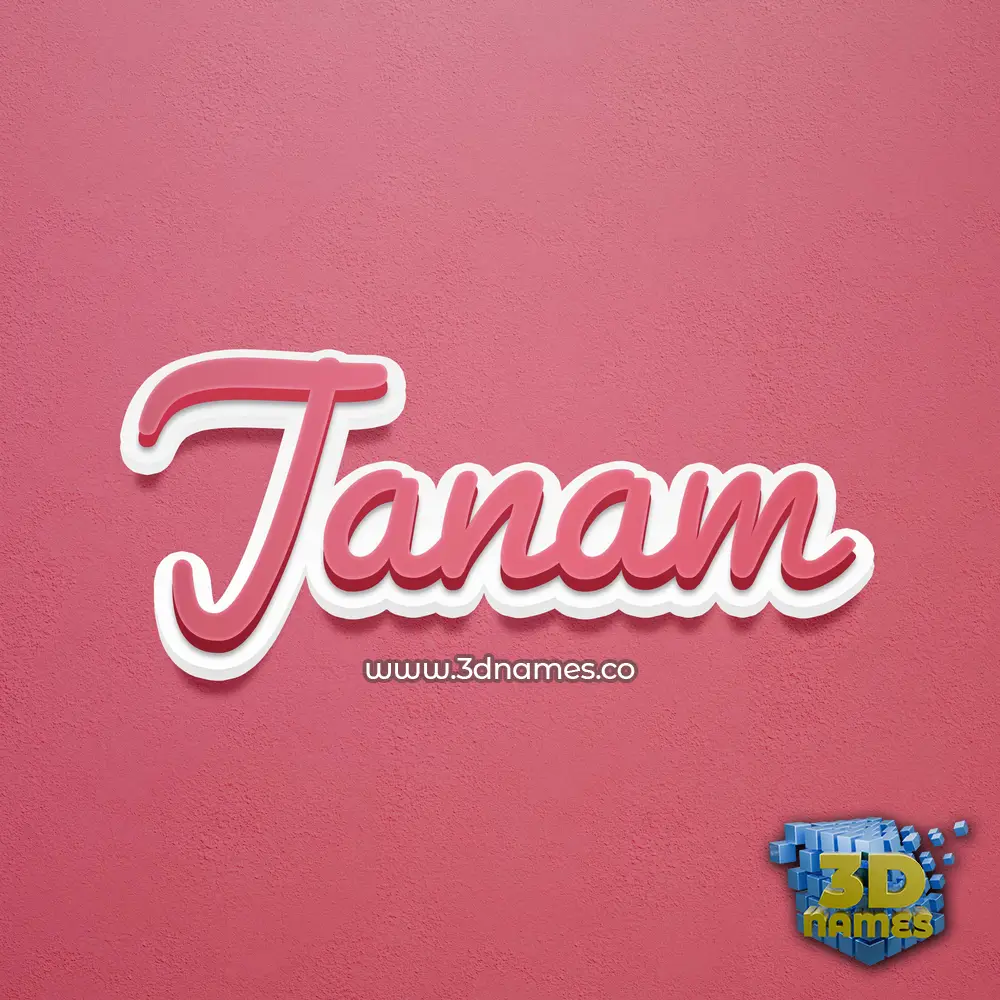 janam in Red Scribble style - 3D name wallpaper