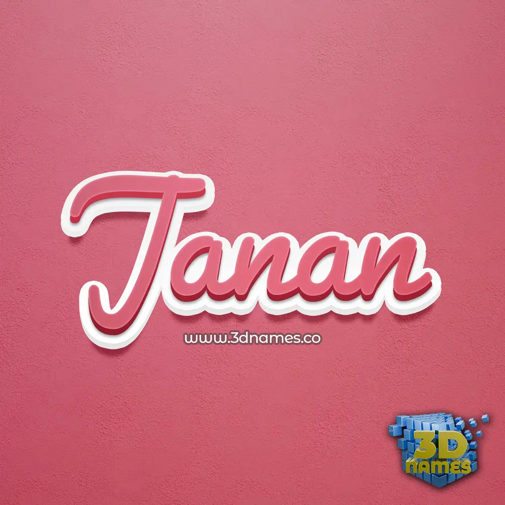 janan in Red Scribble style - 3D name wallpaper