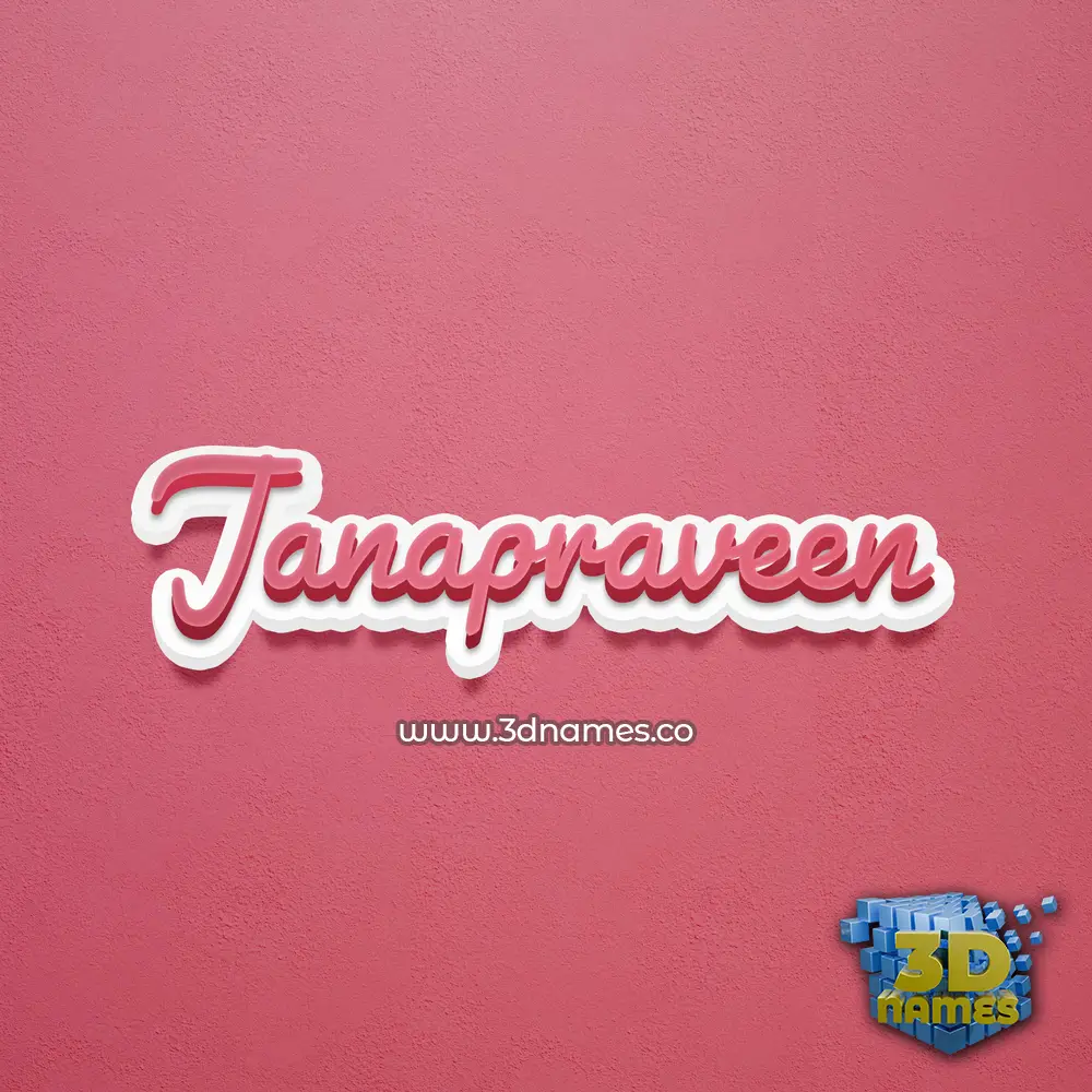 janapraveen in Red Scribble style - 3D name wallpaper