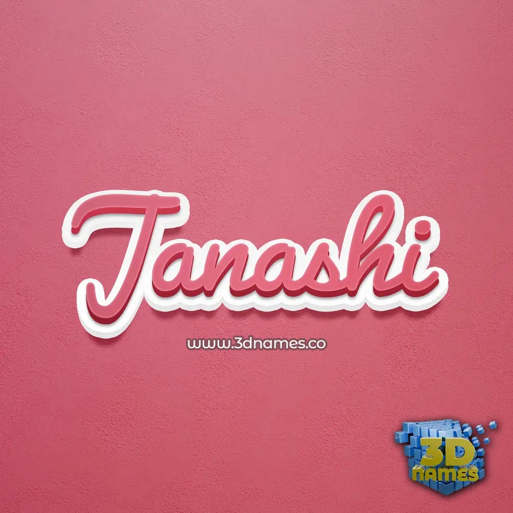 janashi in Red Scribble style - 3D name wallpaper