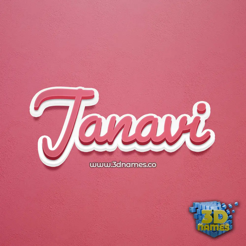 janavi in Red Scribble style - 3D name wallpaper