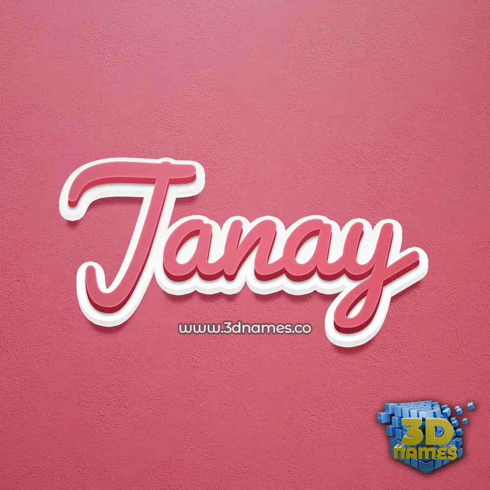 janay in Red Scribble style - 3D name wallpaper