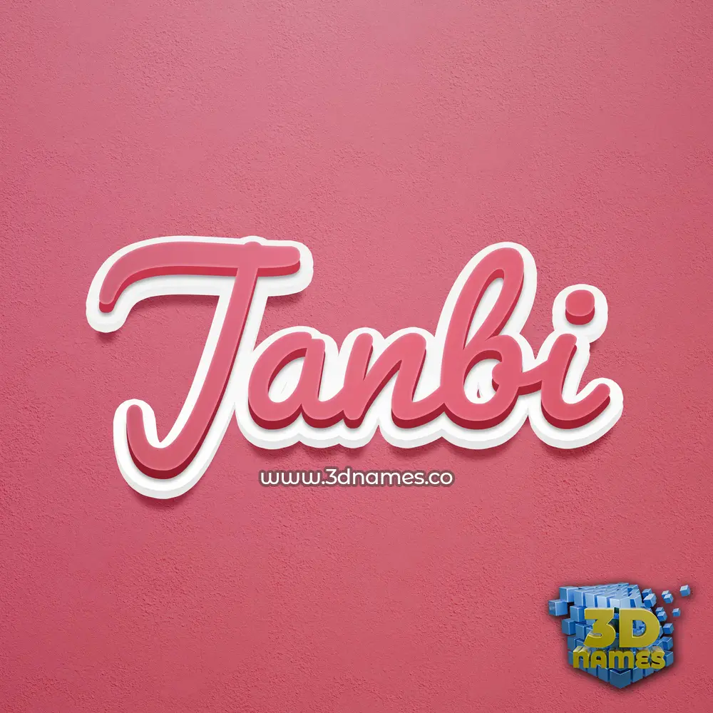 janbi in Red Scribble style - 3D name wallpaper