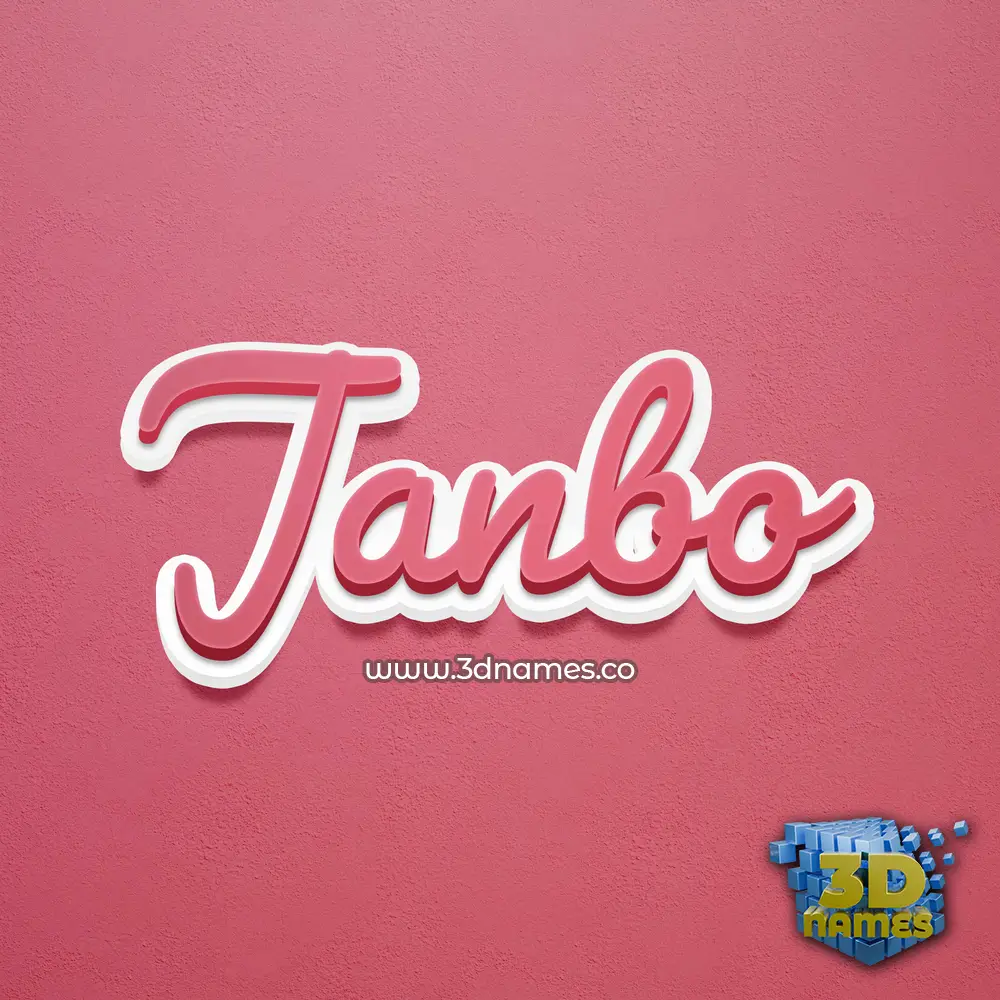 janbo in Red Scribble style - 3D name wallpaper