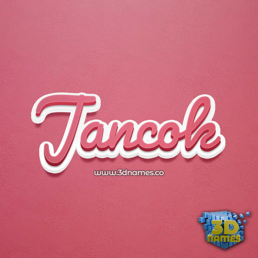 jancok in Red Scribble style - 3D name wallpaper