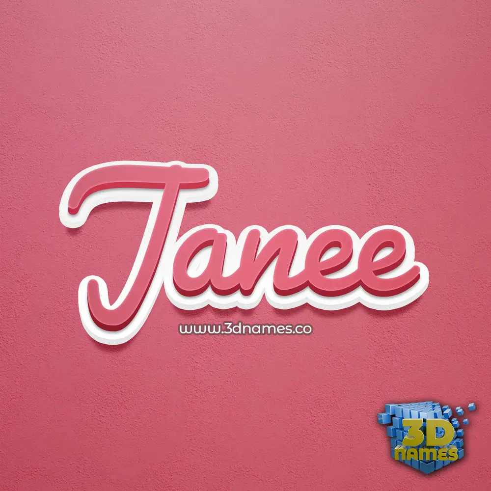 janee in Red Scribble style - 3D name wallpaper