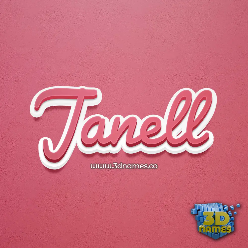 janell in Red Scribble style - 3D name wallpaper