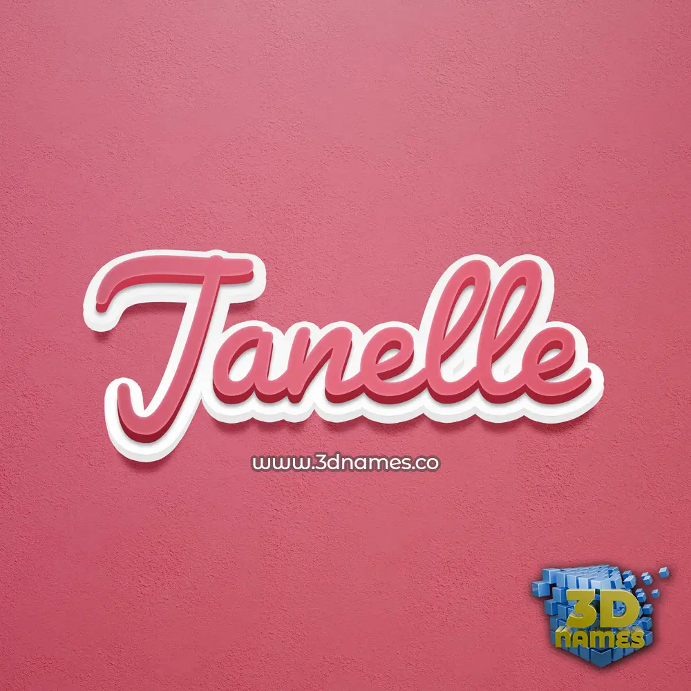 janelle in Red Scribble style - 3D name wallpaper