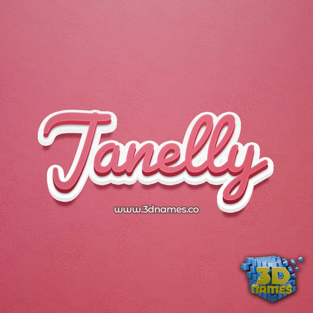 janelly in Red Scribble style - 3D name wallpaper