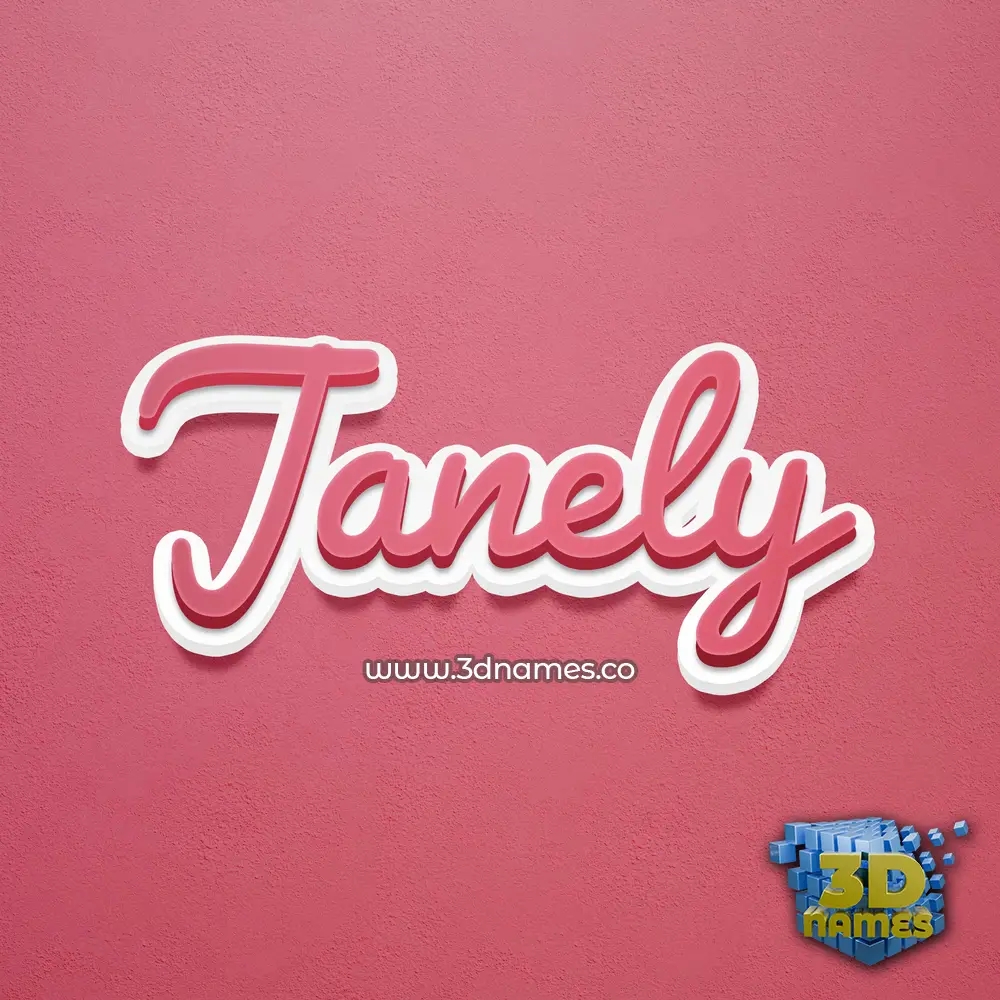janely in Red Scribble style - 3D name wallpaper