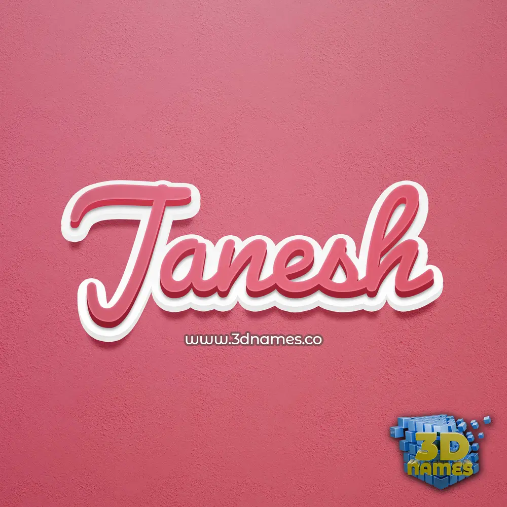 janesh in Red Scribble style - 3D name wallpaper