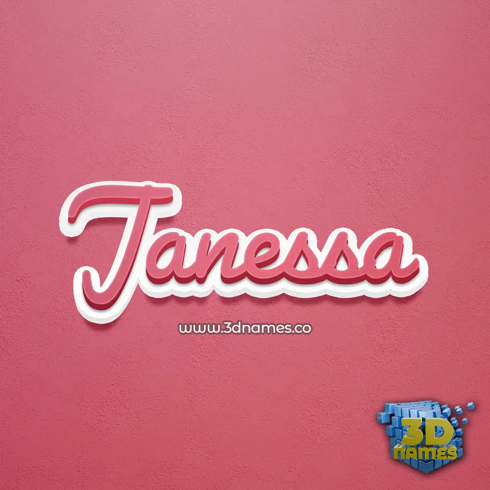 janessa in Red Scribble style - 3D name wallpaper