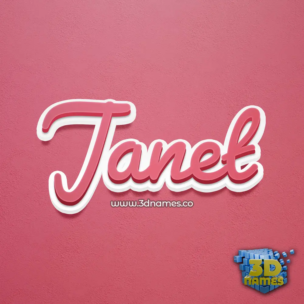 janet in Red Scribble style - 3D name wallpaper