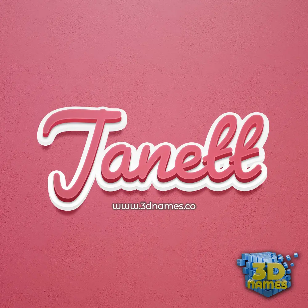 janett in Red Scribble style - 3D name wallpaper