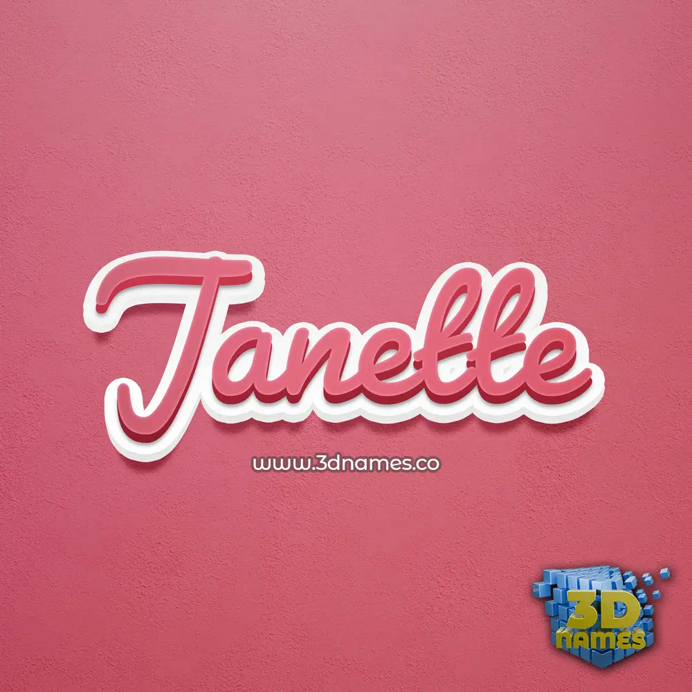 janette in Red Scribble style - 3D name wallpaper