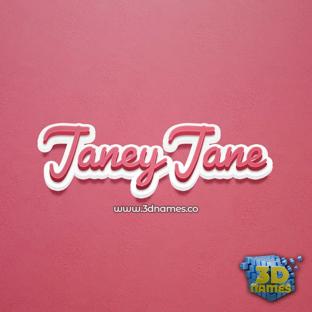 janey jane in Red Scribble style - 3D name wallpaper