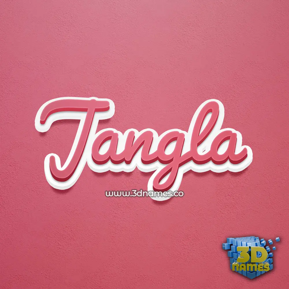 jangla in Red Scribble style - 3D name wallpaper