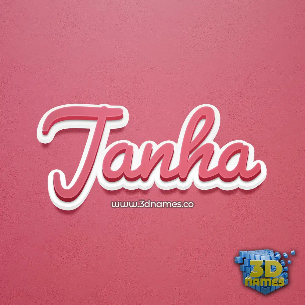 janha in Red Scribble style - 3D name wallpaper