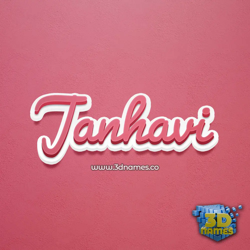 janhavi in Red Scribble style - 3D name wallpaper