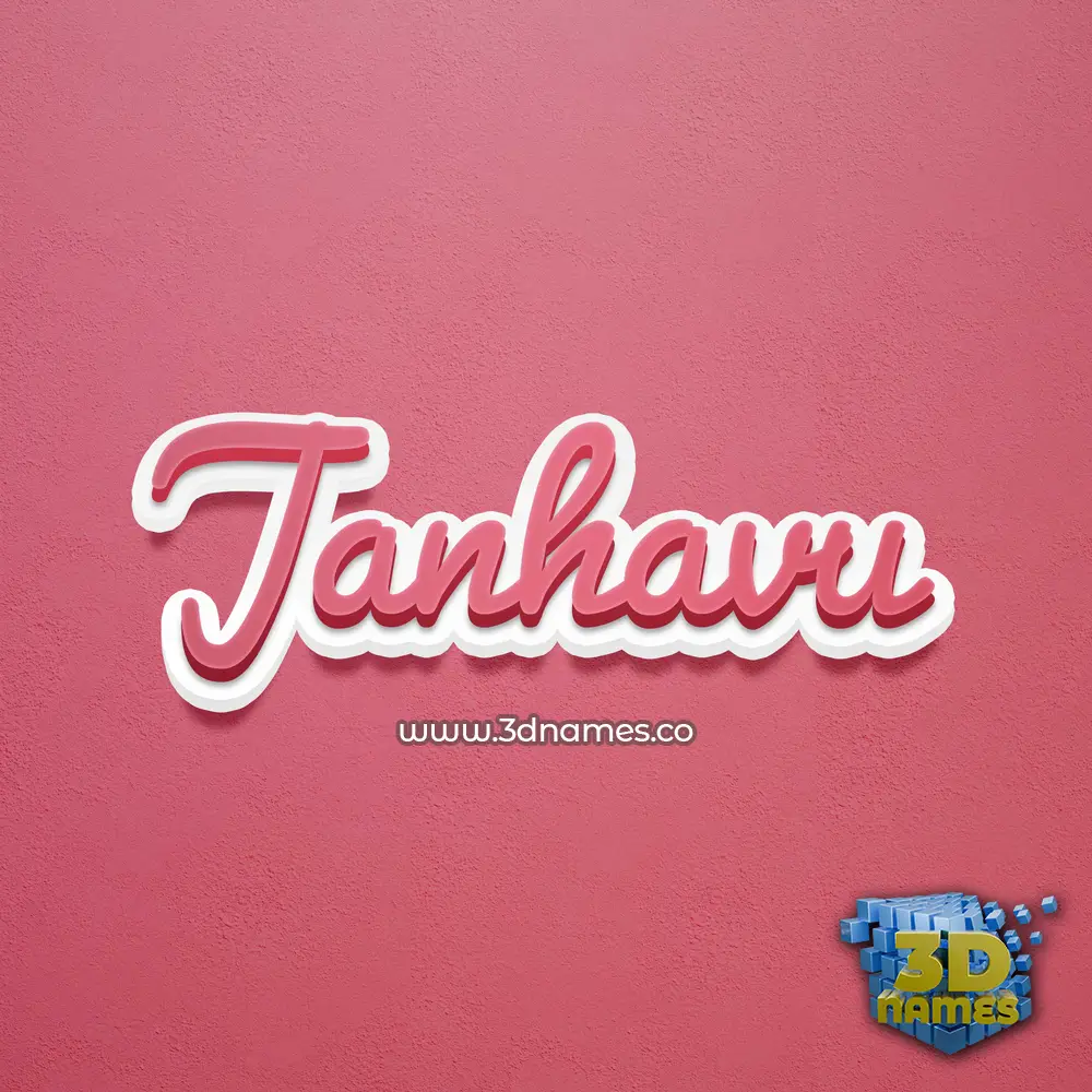 janhavu in Red Scribble style - 3D name wallpaper