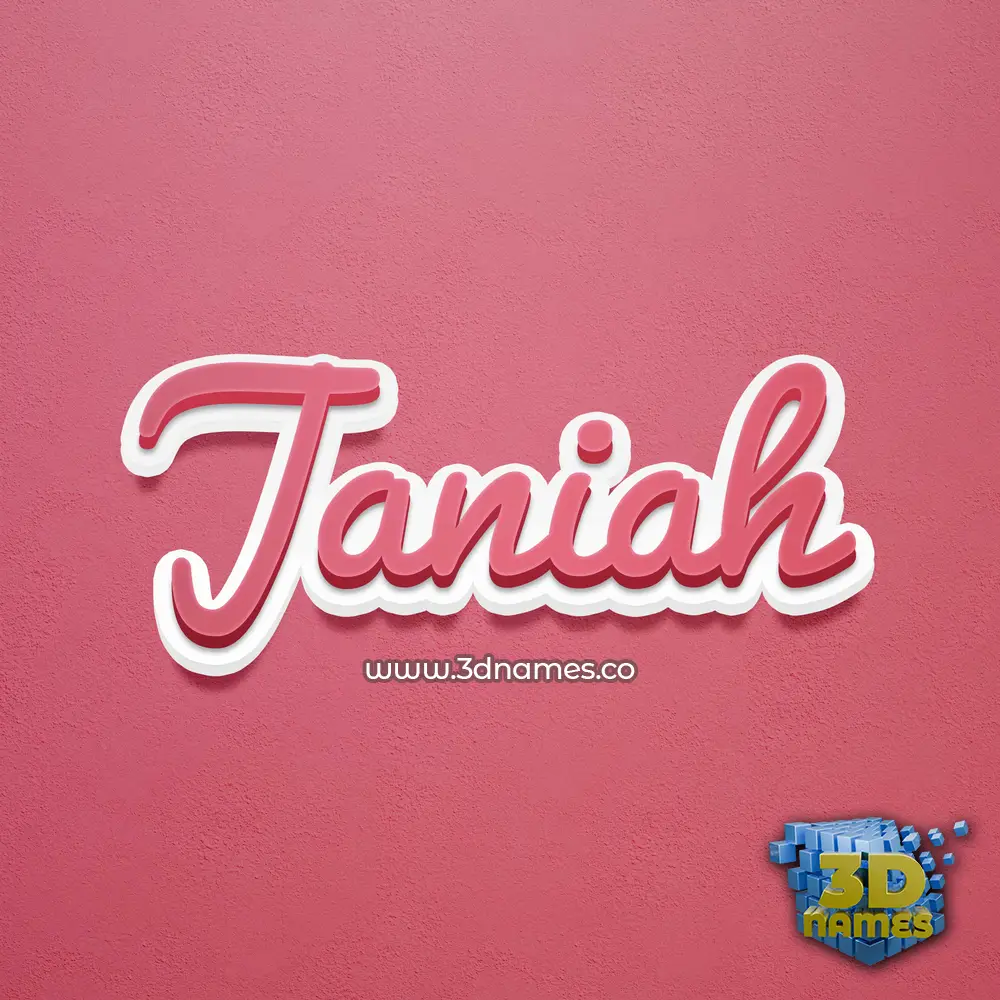 janiah in Red Scribble style - 3D name wallpaper