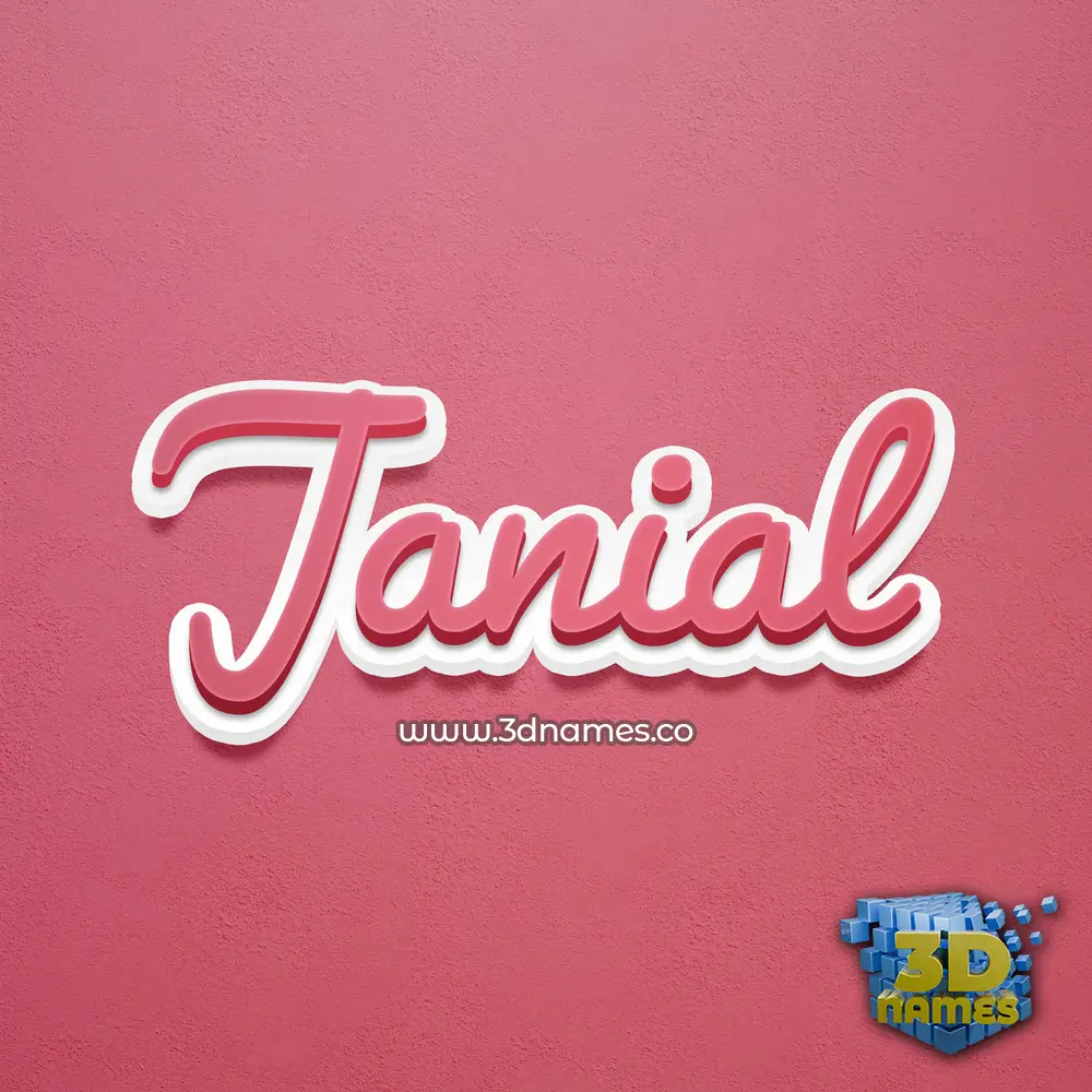 janial in Red Scribble style - 3D name wallpaper