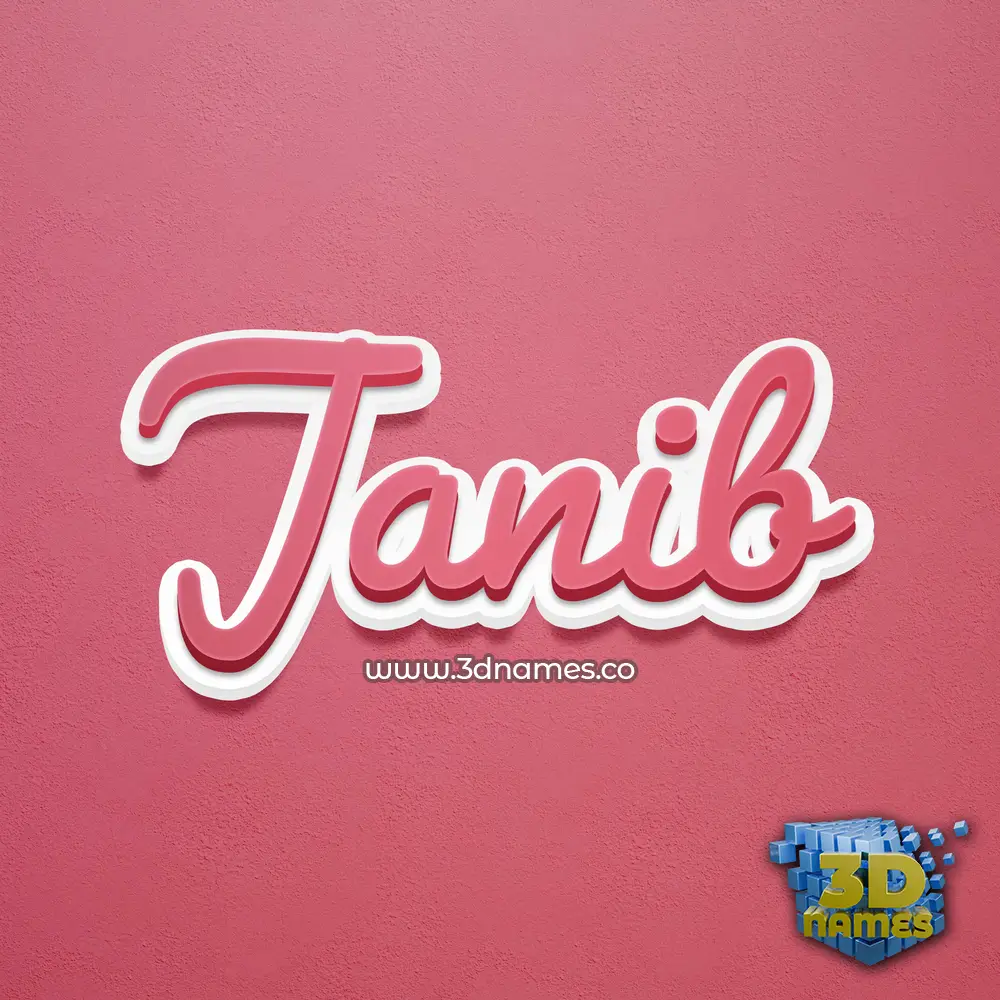 janib in Red Scribble style - 3D name wallpaper