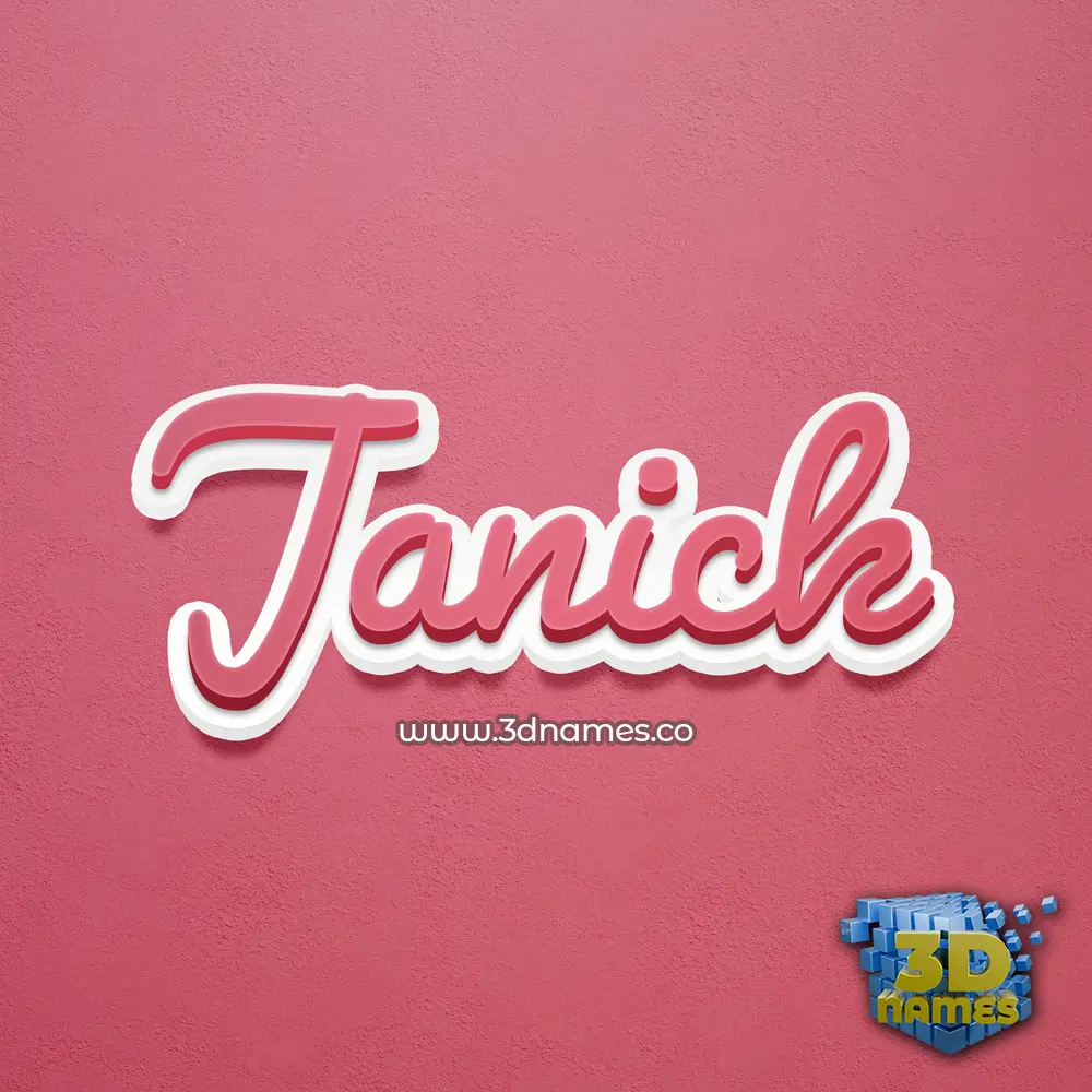 janick in Red Scribble style - 3D name wallpaper