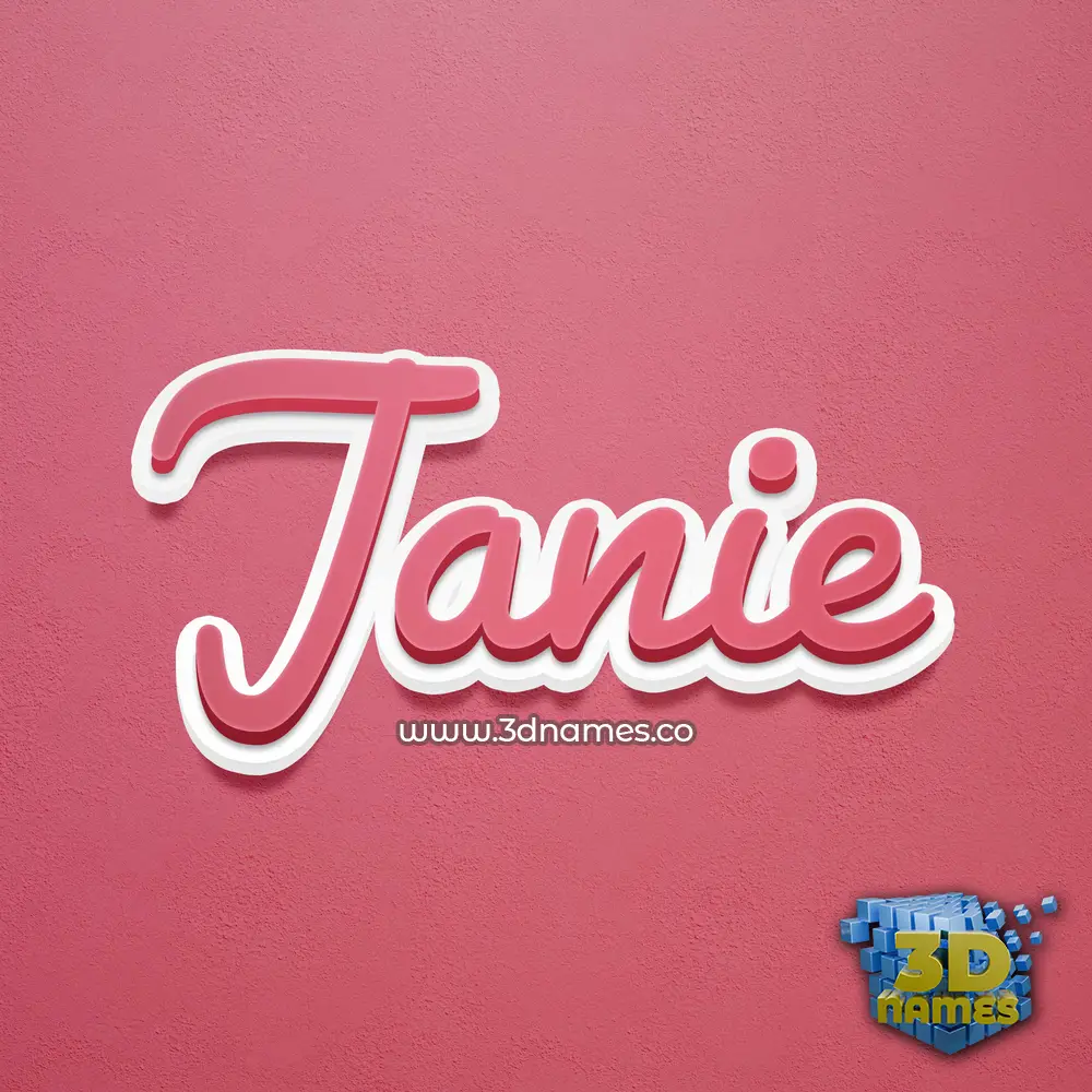 janie in Red Scribble style - 3D name wallpaper