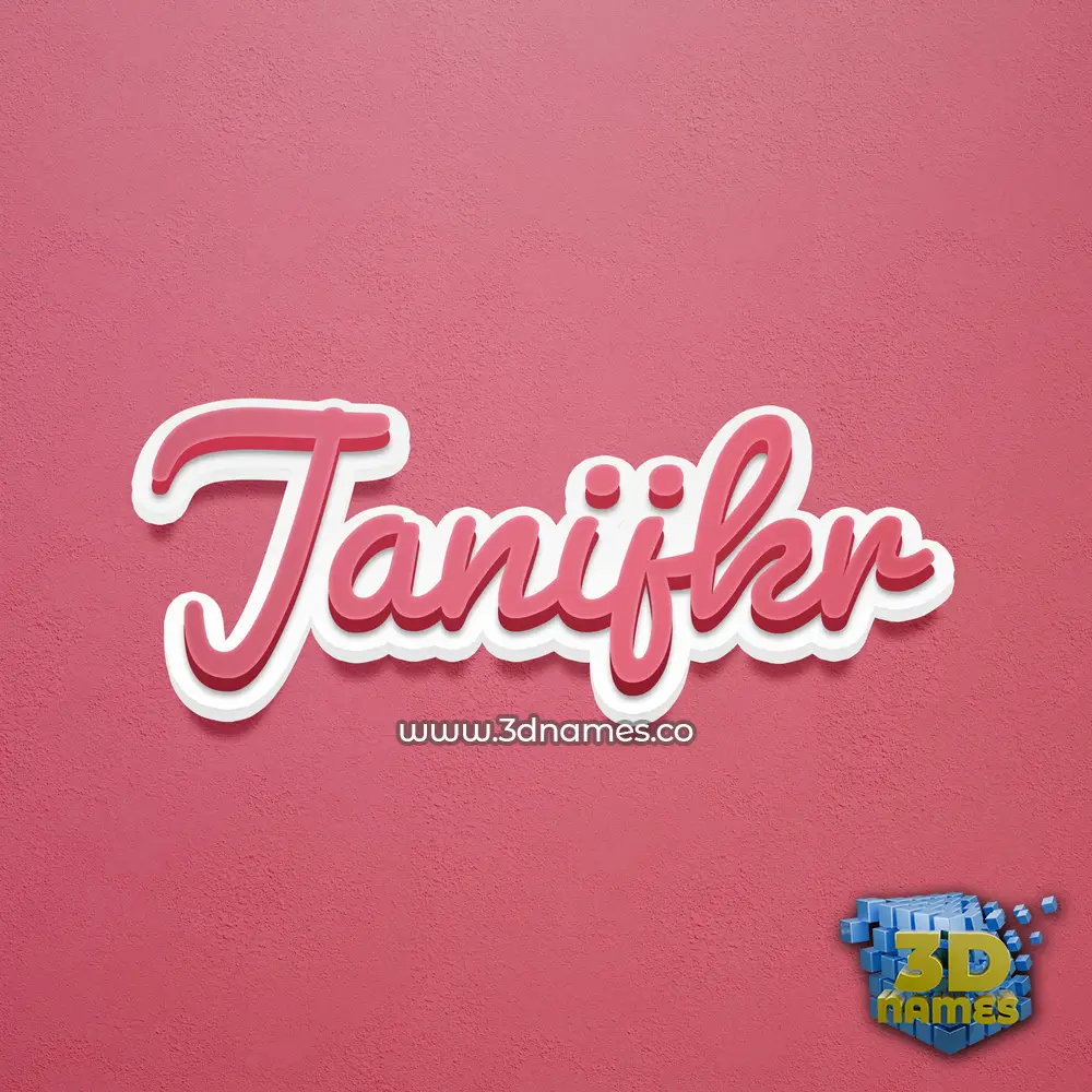janijkr in Red Scribble style - 3D name wallpaper