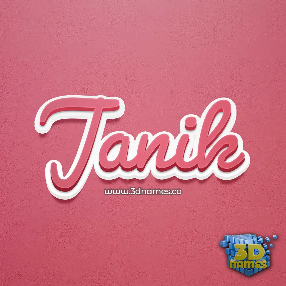 janik in Red Scribble style - 3D name wallpaper