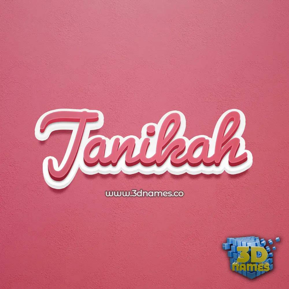 janikah in Red Scribble style - 3D name wallpaper