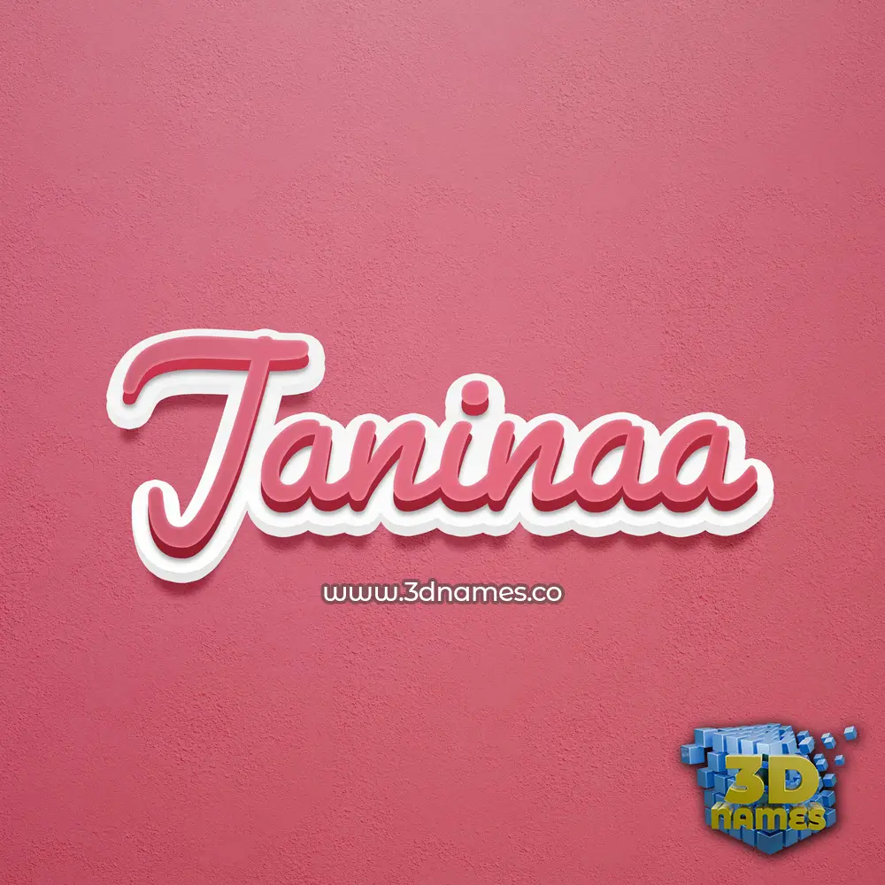 janinaa in Red Scribble style - 3D name wallpaper